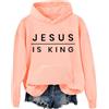 Generic Felpa con cappuccio Jesus Is King, Jesus Is King Hoodies, Jesus Is King, Jesus is King Shirt, Felpa con cappuccio unisex, Arancione, M