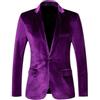SPORTARC Giacca blazer in velluto da uomo, per affari e casual, per eventi teatrali (L viola)