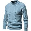 Rrongwn Maglione da uomo elasticizzato a maglia fine per attività all'aria aperta, in cotone, a maniche lunghe, vestibilità larga, per l'inverno, per il tempo libero, Blu, M