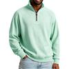Generic DENGJIAMY Camicia da uomo in velluto a coste classica taglie forti felpa con colletto top casual tinta unita pullover da uomo vintage autunno camicie a maniche lunghe, Verde chiaro, M