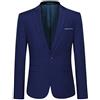 Allthemen Blazer da Uomo Slim Fit con Un Bottone Tinta Unita Giacca da Abito Smoking Formale da Lavoro Blazer a Collo V Blu Navy L
