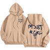 Generic Felpa con cappuccio da donna con scritta I'm just a girl con cappuccio, simpatica grafica, divertente, Y2K, alla moda, vestibilità ampia, stile casual, stile workou, gotico, tinta unita, autunno con