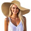 Yymobt Cappelli con visiera da spiaggia oversize per le donne cappello di paglia da spiaggia cappello pieghevole floppy per protezione solare estiva cachi, Cachi, Taglia unica