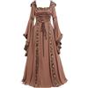 Rrongwn Abito da donna per Halloween, vestito irlandese, vintage, stile medievale, elegante, stile rococò, gotico, abito vichingo, medievale, maniche a tromba, abito vichingo, costume di Halloween,