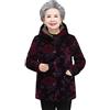 Zlatomu Giacca Lavorata A Maglia con Cappuccio da Donna Anziana di Mezza età, Tasche di Loto Viola Lavorato A Maglia Cardigan Monopetto, Cappotto Top Giacca Autunno E Inverno Madre, Fiore, 5XL