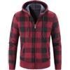 OHXSM Felpe con Cappuccio da Uomo Giacca in Pile con Zip Intera Cappotto Invernale Caldo Oversize con Zip Top con Tasche Camicie Scozzesi Felpa Manica Lunga Top Felpe con Cappuccio a Quadri Giacca Casual