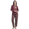 Disney Pigiama a maniche lunghe Minnie Mouse da donna, bordeaux, M