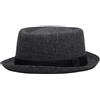Generic 1 cappello a bombetta per papà Porkpie Jazz Cappello Fedora piatto Pork Pie Cappello per gentiluomo (grigio scuro, 57 cm)