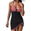 Generico Costume da Bagno Donna Due Pezzi,Costume Perizoma Brasiliano con Reggiseno Imbottito Contenitivo Modellante Slip Pratica Taglie Forti comode Spiaggia Piscina Party Vacanza