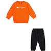 Champion Legacy Script Shop TD (306899) - Ultra-light Powerblend Fleece Crewneck Completo, Rosso/Nero (TNT/NBK), 9 mesi Bimbi FW24