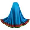 YEAHDOR Gonna Flamenco Danza del Ventre Donna Maxi Gonna a Pieghe Gonna da Tango Jazz Ballo Folcloristico Gypsy Messico Folklorico Gonna Lunga 55-87 cm Azzurro 87 cm L