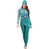 BlueSnow Modest Swimwear for Ladies Burkini Swimwear Full Body Swimsuit Long Sleeve Costume Set (4XL, Y3)