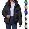 Generico Giubbino Donna Autunnale Giacca Donna Elegante con Cappuccio Parka Corto Invernale Imbottito in Pile Termico， Giacca Antivento， Elegante per Uso Trapuntata Leggera