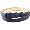 Elegantyl Cintura sottile da donna in pelle Cintura sottile da donna in pelle sottile da 2cm di larghezza Cintura casual da donna, Nero, 125cm
