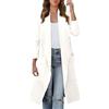 Suncadmious Cappotto Cardigan Allentato a Maniche Lunghe con Bottoni Eleganti con Risvolto Lungo da Donna Cardigan in Puro Colore Cappotto Medio Lungo con Giacca Tascabile (Nero,L)