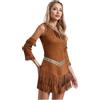 JEATHA Donna Abito da Selvaggio West Abito da Principessa Atena Vestito da Nativo Americano per Donna Abiti Antichi Egiziani con Fascia Capelli Piume Marrone XXL