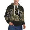 Bkdogkt Felpa con cappuccio con stampa di tigre e drago Yin Yang, calda e morbida, casual, da uomo, con tasche, traspirante, nero, Large