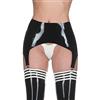 Civet Latex Reggicalze in lattice per calze reggicalze classiche quattro clip nero su misura 0.4mm - nero - M