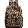 Generisch Zaino in peluche da donna e adolescente, zaino piccolo per la scuola, Daypacks, borsa per computer portatile, per viaggi, tempo libero, shopping, Leopard Brown, Wie dargestellt