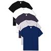 Fruit of the Loom Valueweight maglietta a maniche corte (confezione da 5) da uomo, nero/bianco/blu marino/grigio cinato/blu marino., M