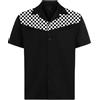 Candow Look Contrast Printed Casual Shirts(Black+White,M)