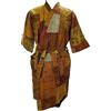 RAJBHOOMI HANDICRAFTS Rajbhoomi - Kimono da donna, realizzato a mano, in seta, patola kantha, trapunta, cappotto scaldacorpo Rob patchwork, Giallo, 30
