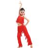 YXYjLb Gonna Con Frange For Danza Latina, Top Corto + Pantaloni, 2 Pezzi, Abbigliamento Da Ballo Da Competizione, Costume Da Spettacolo Teatrale Con Nappe For Sala Da Ballo Salsa Tango