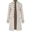Onsoyours Giacca Invernale da Uomo Vintage Frac Cappotto di Bottoni Manica Lunga Calda Capispalla Steampunk Uniform Party Overcoat Halloween A Bianco XL