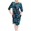 Dolyues Camicia da notte da donna a maniche lunghe con tasca morbida e confortevole pigiameria, Tartaruga, XL