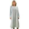 Linclalor Camicia da notte manica lunga in puro cotone stampato art. 74459-54, Celeste