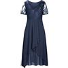 Generic Abito Cerimonia Azzurro Abiti Cerimonia Settembre 2024 Abbigliamento da Discoteca per Donne Abiti da Sposa Semplicissimi Abiti Matrimonio Country Chic Vestito Lungo A Fiori per Matrimonio Abiti da