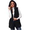 TDEOK Gilet in pelliccia sintetica da donna, senza maniche, in pelliccia sintetica, giacca in pelliccia sintetica, A00 nero, M