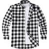 JANEO BRITISH APPAREL Nos Tibi Serviat U Camicia da uomo in flanella, motivo boscaiolo, in cotone bianco e nero, a quadri, vintage, scozzese, giacca di bufalo, chemise camisa, 2 stili The Madras o The Kew Plaid, Il Kew Plaid Button Down, L