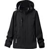 Modeewel Giacca impermeabile da ciclismo da uomo, giacca a vento sottile, funzionale per le mezze stagioni, giacca a vento lunga, softshell traspirante, impermeabile, Nero , 5XL
