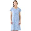 Noidinotte; more than pyjamas Noidinotte - Camicia da Notte Donna Estiva in Cotone Articolo Flower. - S Azzurro
