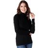 Lovable Maglia Manica Lunga con Collo Alto Warm Rib Donna, Nero, S