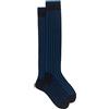 Gallo Calze lunghe uomo cotone blu vanisé a coste larghe
