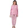 Leo Corsetteria Pigiama Donna 100% Caldo Cotone Serafino con Polsini Taschino Fantasia Pois Taglia L Colore Rosa