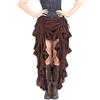 Generic Gonna Steampunk con balze, gonna gotica da donna irregolare pieghettata, per Halloween, tinta unita, stile retrò, baggy, sottile, gonna pirata per vittoriana, corte, rinascimentale, Natale, carnevale,