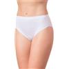 marcLuis - Slip Midi in Morbido Cotone Elasticizzato a Vita Alta con Ampia sgambatura, Confezione da 6 Pezzi, Colore: Bianco, Taglia : S