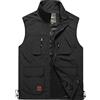 MISSMAO Gilet da Pesca Senza Maniche da Uomo, Giacca Lavoro Smanicato Leggera da Esterno Multitasche In Tessuto Softshell Antivento per Viaggi, Escursionismo, Corsa E Golf Blu L
