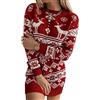 shownicer Vestito Natalizio da Donna Vestito di Natale Maglione Slim Abito Manica Lunga Pullover Lavorato a Maglia Maglioni Natalizi Aderente Abito Top Mini Abito A Rosso XS
