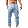 YNRENHNEE Pantaloni Lino Uomo Estivi Leggeri e Traspiranti Pantalone Trousers Baggy Casual Pantalaccio Larghi Vita Elastica Classico Cotone di Lavoro Palestra Pants per Estate Vacanze e Spiaggia