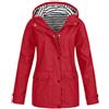 WOXIHUAN Giacca impermeabile Antivento per Donna Giacche a Vento con Cappuccio Giubbotto a Righe Sportivo Leggeri Giacca Petto Singolo Cappotto Maniche Lunghe Cardigan Casuale Coat Taglie Grandi Jacket
