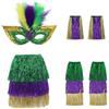 Générique Vestito Carnevale Maschera Masquerade con Piume mezza Maschera di Carnevale Brasiliano Scialle di Fiore Piume Festival Capo Veneziano Mardi Grasso Scialle Chic ed Elegante, smeraldo, Taglia unica