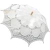 iSpchen Ombrello in pizzo all'uncinetto Ombrello parasole Ombrello decorativo cavo per matrimonio celebrazione fotografia Prop, panna, Taglia unica
