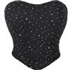 E-girl Corsetto push up da donna, con lacci, corpetto, Nero , 32-34