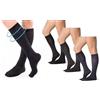 PEZZINI 6 paia calze lunghe uomo SANITARIE in caldo cotone relax, bordo senza elastico-non comprime-non scende, colori assortiti francesi (IT, Numero, 39, 42, Regular, Regular, 6 PAIA (3 NERO 2 BLU 1 FUMO))