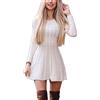 ORANDESIGNE Vestito Casual Donna Invernale in Maglione Abito Vita Alta Elegante in Girocollo di Orlo Svasato Abito a Trapezio Caldo M Nero 40