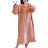 BOLEXA Camicie da Notte Invernali in Flanella Calda e Spessa a Maniche Lunghe Taglie Forti Camicia da Notte da Donna in Velluto Corallo Allentato(B,5XL)